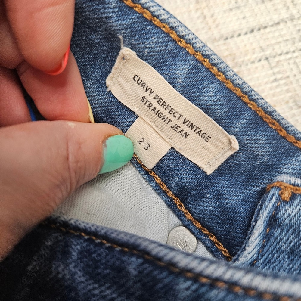 Madewell Curvy Perfect Vintage Straight Jeans Mayfield Wash Womens 23 - Picture 5 of 8